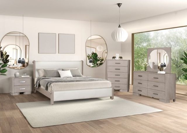 Furniture of America® Pocatello 4-Piece White Oak Queen Bedroom Set-0