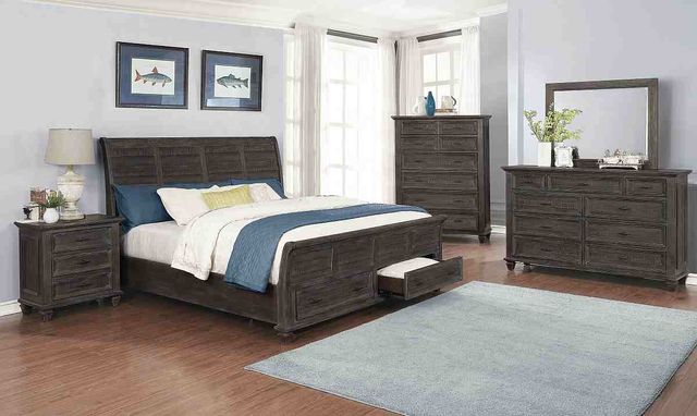 Coaster® Atascadero 4-Piece Weathered Carbon Queen Storage Bedroom Set-0