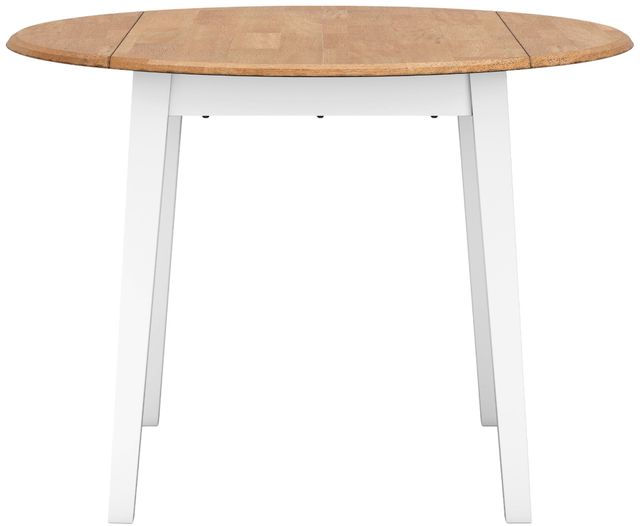 Signature Design by Ashley® Gesthaven Natural Round Dining Drop Leaf Table with White Base-2