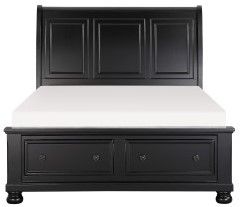 Mazin Furniture Laurelin Black Queen Sleigh Bed-0