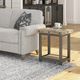 Flexsteel® Carpenter Light Brown Chairside Table with Black Metal Frames-3