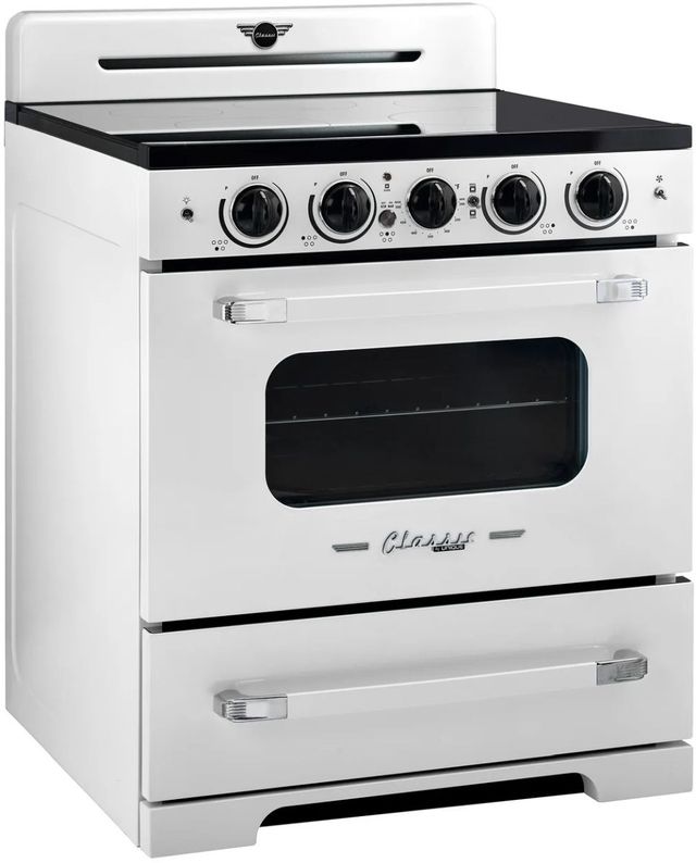 Unique® Appliances Classic Retro 30" Marshmallow White Slide In Induction Range-2