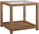 Universal Explore Home™ Escape-Coastal Living Home Long Key Glass Top End Table with Brown Base-0
