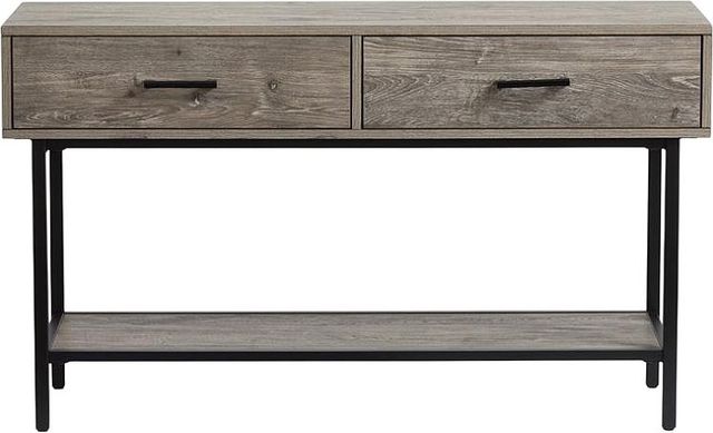Magnussen Home® Fenwick Whitetail Brown Rectangular Sofa Table with Matte Black Base-2