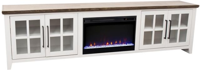 Legends Home Providence Bourbon/White 96" Fireplace Console-0