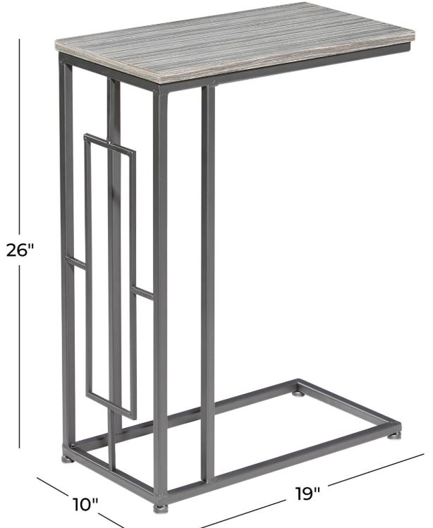 Deco Marche Gray Accent Table with Black Base-3