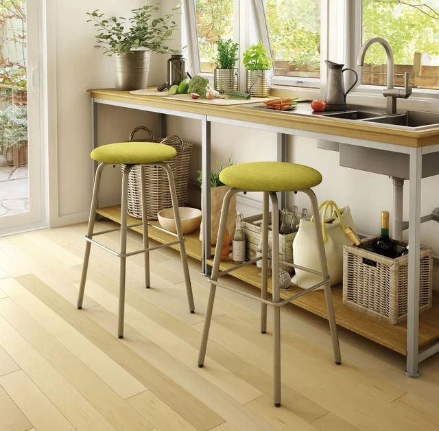 Amisco Customizable Button Upholstered Swivel Bar Stool-2