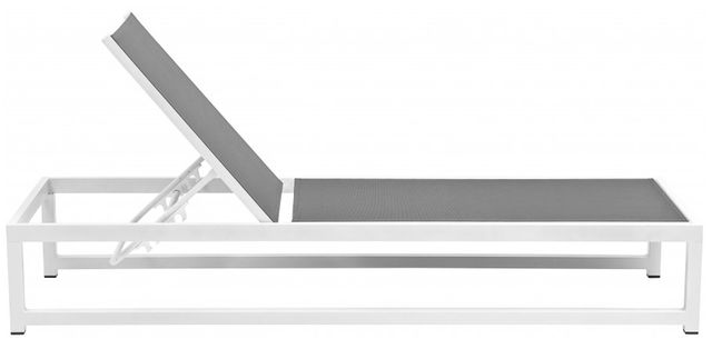 Meridian Furniture Maldives Grey/White Aluminum Outdoor Patio Adjustable Chaise Lounge Chair-3