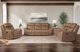 Corinthian Furniture Mocha Power Headrest Console Loveseat-1