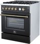 FORNO® Giovanni Series Alta Qualita 30" Black Pro Style Gas Range-2