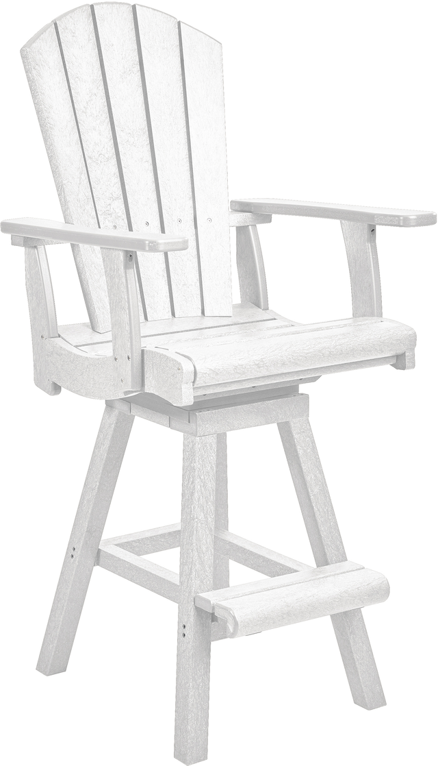 C R Plastics Generation Line White Swivel Pub Chair-0