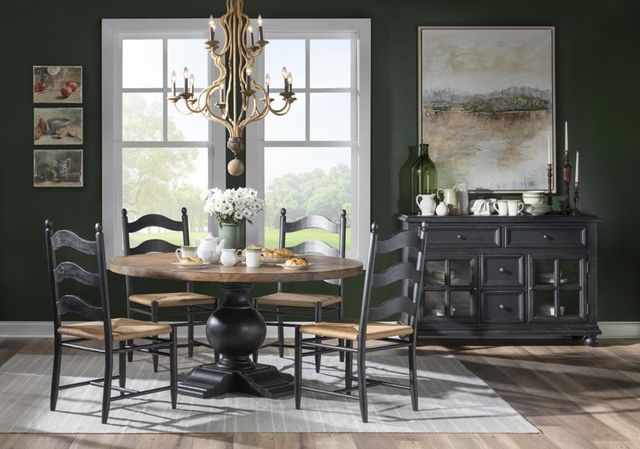 Legacy Classic Vintage Market Kettle Black Rush Seat Dining Side Chair-3