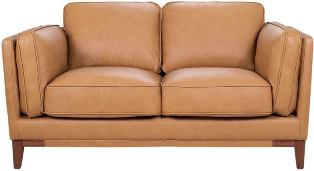 Leather Italia™ Georgetowne Pendry Carmel Saddle Loveseat-0