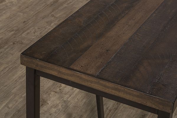 HH2 Home Trevino Walnut Bar Table with Copper Brown Metallic Base-1