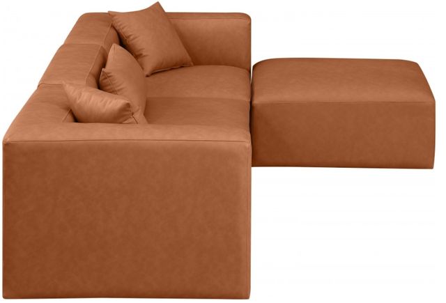 Meridian Furniture Cube 4-Piece Cognac Upholstered Modular Sectional-2