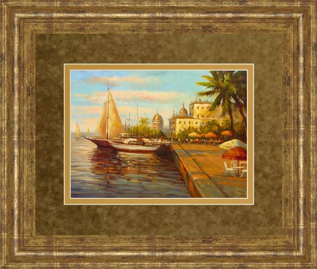 Classy Living Bulo Santo Domingo Harbor 34"W Wall Art-0