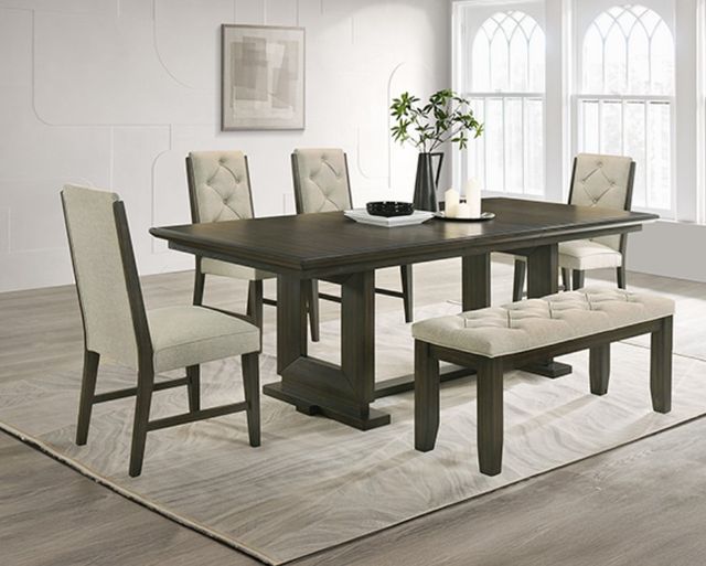 Crown Mark Herbert Beige/Brown Upholstered Dining Side Chair-1