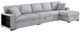 Homelegance® Pompano 3-Piece Gray Right-Arm Facing Sectional with Chaise-0