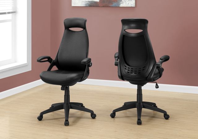 Monarch Specialties Inc. Black Fabric High Back Executive Chair-1
