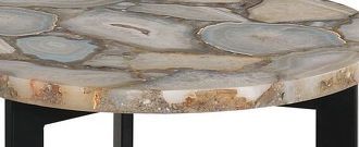Hammary® Hidden Treasures Beige Marble Top Accent Table with Black Base-1