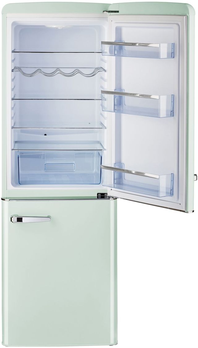 Unique® Appliances Classic Retro 22" 7.0 Cu. Ft. Summer Mint Green Counter Depth Bottom Freezer Refrigerator-3
