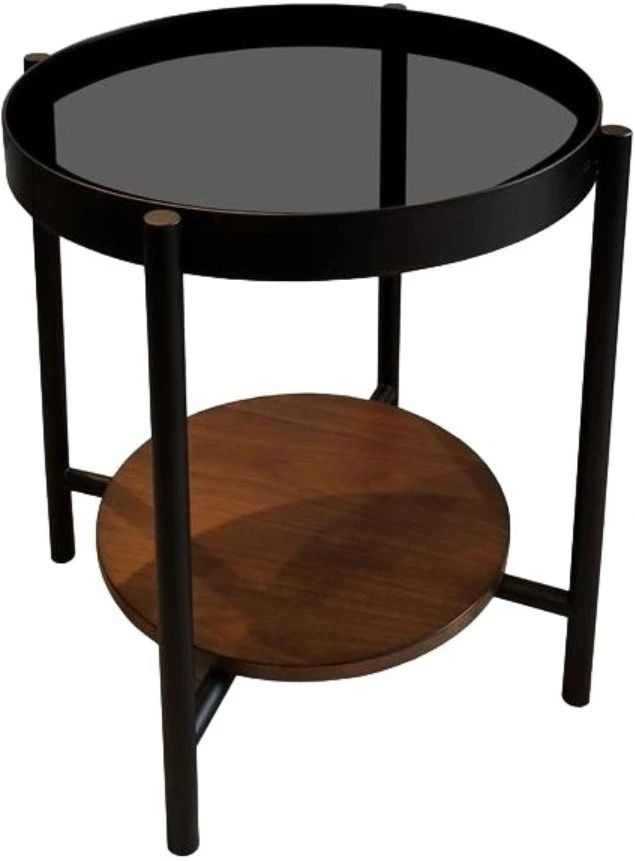 Riverside Furniture Felix Black End Table with Brown Base-0