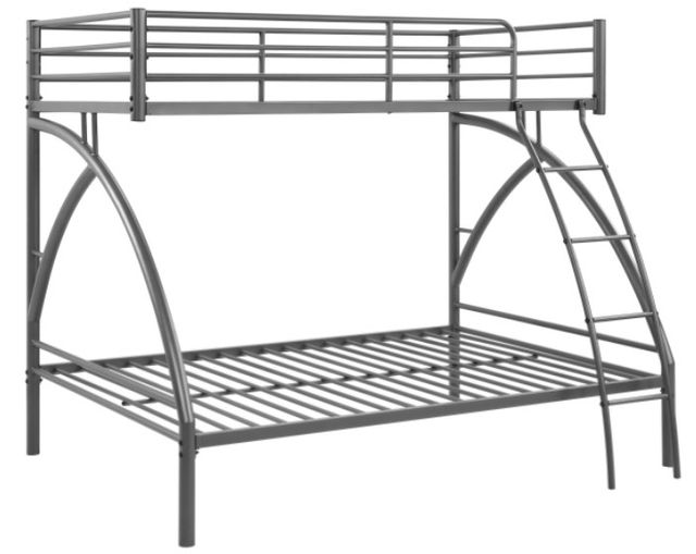 Mazin Furniture Bailey Gray Twin Over Full Bunk Bed -3