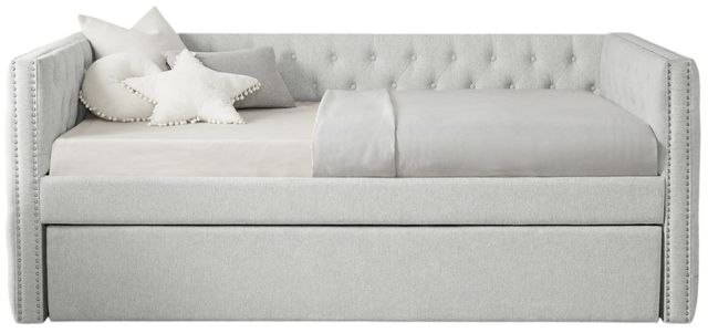 Crown Mark Trina Dove Gray Upholstered Daybed-0