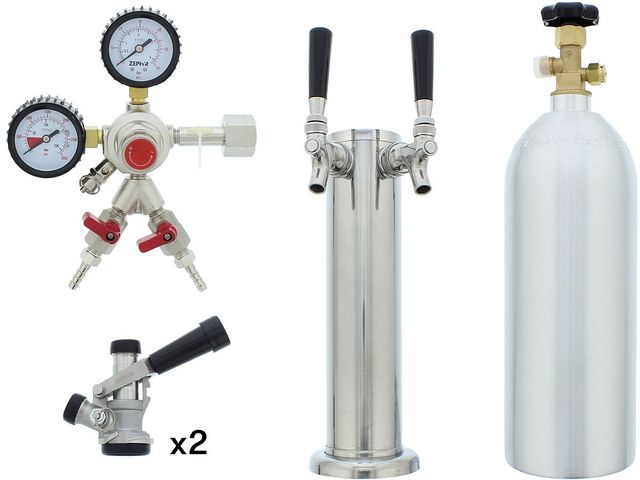 Zephyr Presrv™ Stainless Steel Kegerator Double Tap Kit-1