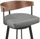 Armen Living Lacey Vintage Gray/Walnut Swivel Bar Stool-5