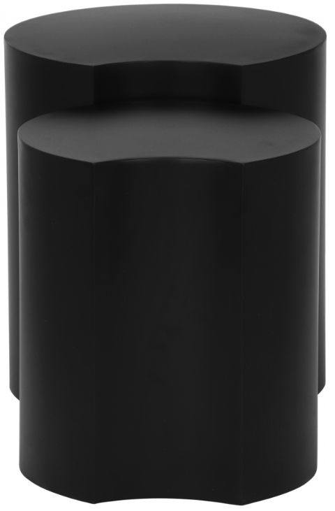 Meridian Furniture Dimple 2-Piece Black Nesting Table-1