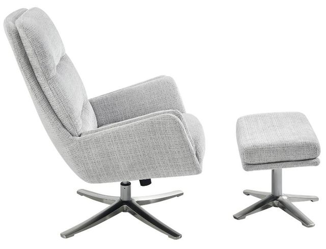 Homelegance® Parker 2-Piece Gray Swivel Chair with Ottoman Set-3