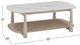 Bassett Mirror Horizons White Oak Cocktail Table with White Top-1