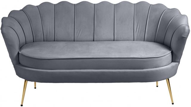 Meridian Furniture Gardenia Grey Velvet Loveseat-0