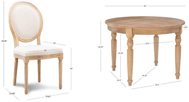 Linon Shiraz 5-Piece Light Natural Brown Dining Table Set-1