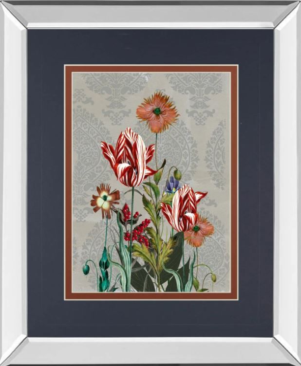 Classy Art Summer Flowers Il by Ken Hurd Mirror Framed Wall Art-0