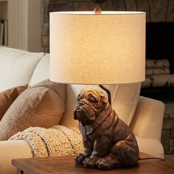 Crestview Collection Bulldog 2-Piece Brown Table Lamp Set-1