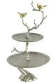 A & B Home Silver Iron Branch 2-Tier Tray-0