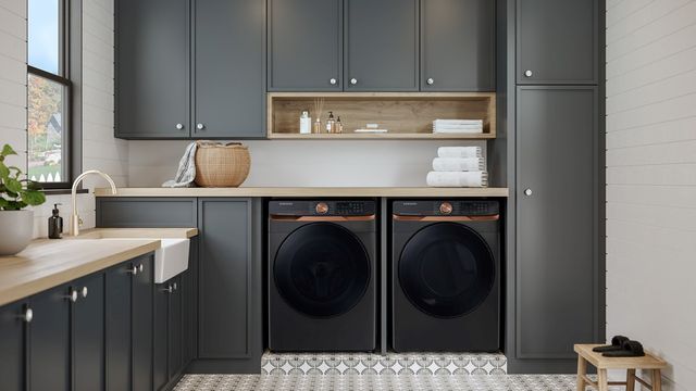 Samsung Brushed Black Front Load Laundry Pair-16