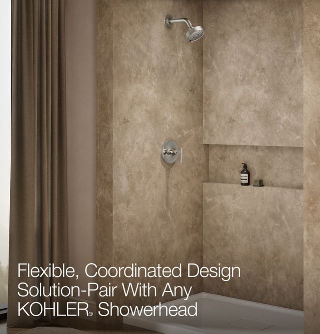 KOHLER® Purist® Rite-Temp® Vibrant Polished Nickel Shower Trim Kit with Lever Handle-3