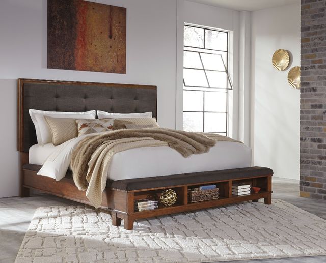 Signature Design by Ashley® Ralene 2-Piece Medium Brown California King Upholstered Panel Bed Set-3