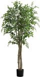 Monarch Specialties Inc. Black/Brown/Green 79" Indoor Artificial Ficus Tree with 8" Pot-0