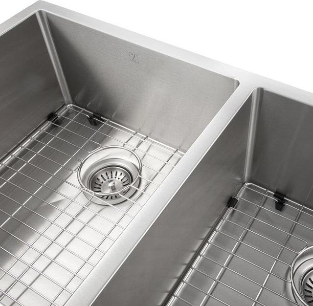 ZLINE Anton 36" Stainless Steel Undermount Double Bowl Kitchen Sink with Bottom Grid-4