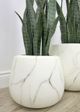 Le Present Belly White Marble 19" Planter-5