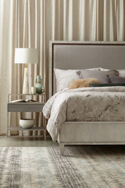 Hooker® Furniture Elixir Greer/Serene Gray Beige King Upholstered Panel Bed-2
