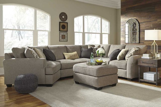 Benchcraft® Pantomine 4-Piece Driftwood Right-Arm Facing Sectional with Cuddler and Armless Loveseat-2