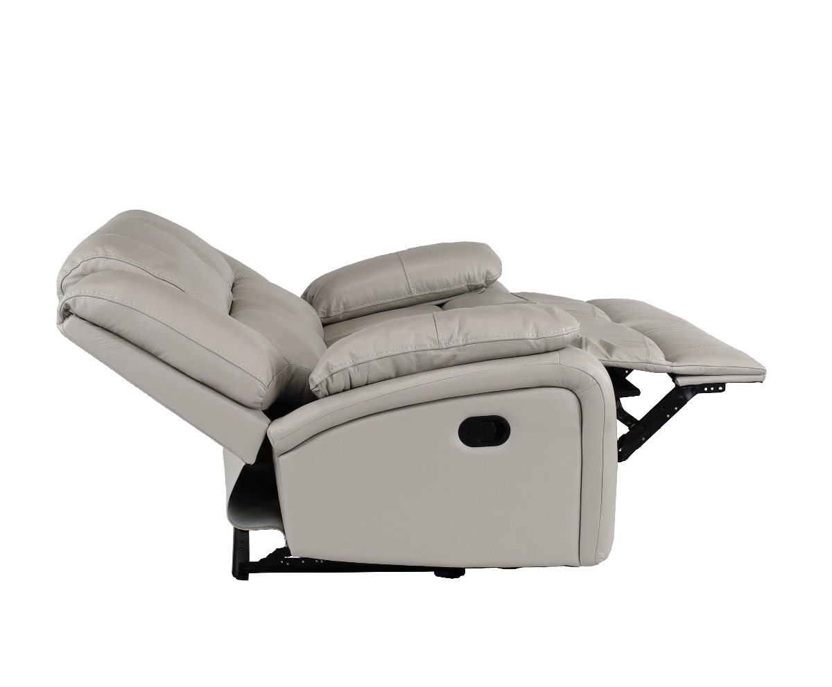 みさみさ Man Wah Stone Leather Reclining Loveseat | Miskelly Furniture
