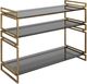 Uttermost® Stacked Up Smoke Gray Console Table with Lightly Antique Gold Frame-0