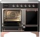 Ilve® Majestic III 40" Glossy Black Pro Style Induction Range with Solid Door and Copper Trim-3