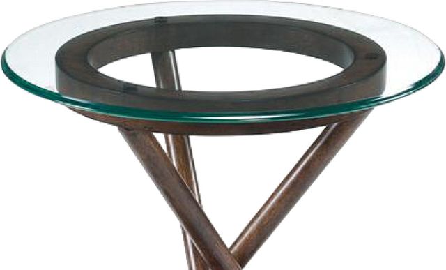 Magnussen Home® Beaufort Glass/Dark Oak Round End Table-2